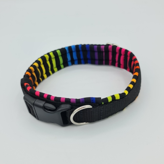Halsband Rainbow - Black, verstellbar & gepolstert